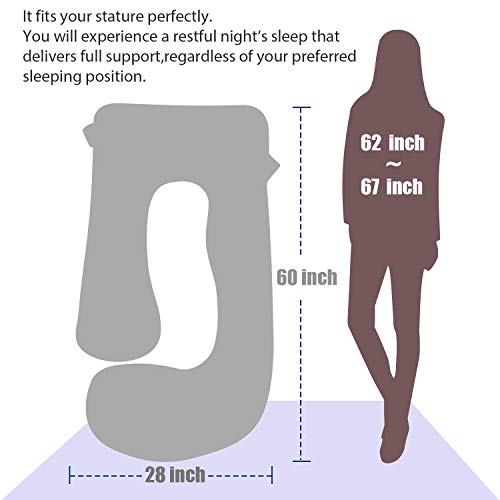 BATTOP Pregnancy Pillows for Sleeping- U Shaped Full Body Maternity Pillow, Pregnancy Pillow for Side Sleepers with Removable Cover, Supports Back, Hips, Belly & Legs (Black Grey) - color: Black Grey