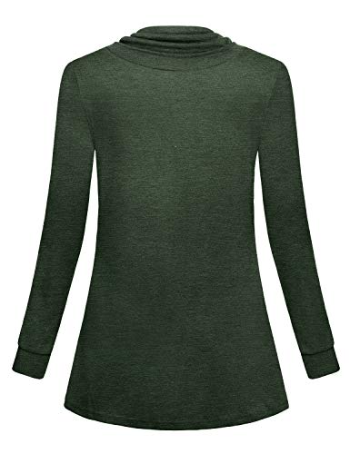 Joymom Maternity Warm Cowl Neck Nursing Sweatshirt Breastfeeding Tunic Tops - color: 1-dark Green, size: Medium