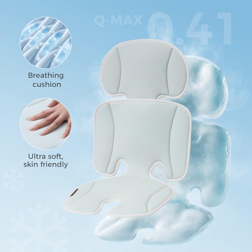 Momcozy Universal Stroller Cooling Pad, Detachable 2-Piece Cushion - color: Blue, size: Cooling Pad