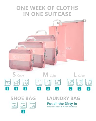 Travelkin 3 Set Packing Cubes - Compression Packing Cubes for Suitcase, Travel Organizers Bag Set