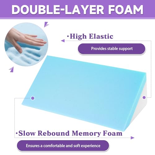 Small Wedge Pillow, Small Wedge Pillow for Sleeping - color: Blue-17.7"