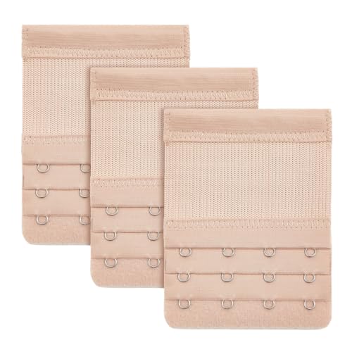 QIUTIMIY Women's Bra Extenders 2 Hooks & 3 Hooks & 4 Hook Bra Extensions Soft Comfortable Stretchy Back Bra Strap Extender - color: 3pcs-spacing 3/4inch-style 4
