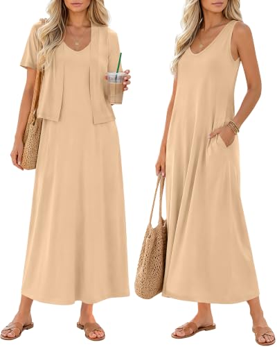 2 Piece Maternity Dress Outfits Set - color: Champagne, size: Medium