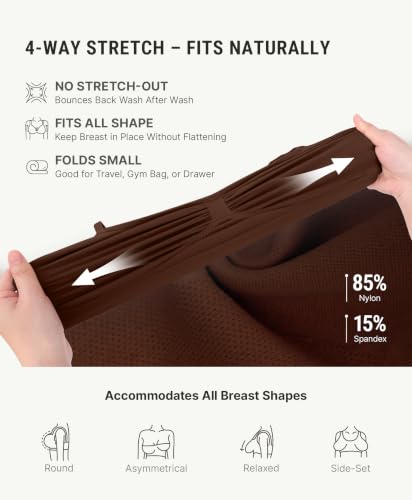 FeelinGirl Bras for Women Comfy Seamless Wireless Bralettes - color: Dark Brown, size: Large