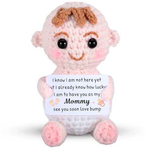 NUBARKO New Mom Gifts for Women First Mothers Day Mommy Gifts for New Mom Crochet Pregnancy Moms to Be Gift for Expecting Moms Women Wife Emotional Support Crochet Pregnancy Announcement from Husband