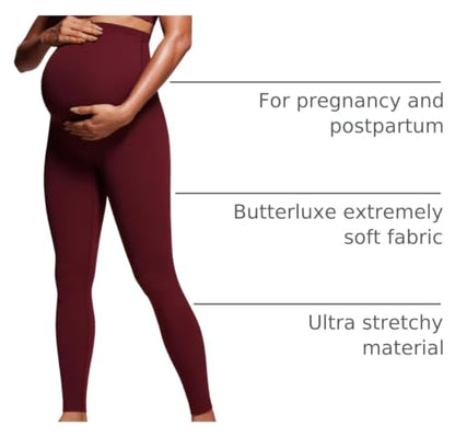 CRZ YOGA Maternity Leggings 28 - color: Red Merlot, size: Medium
