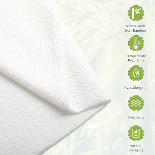 Wedge Pillow Cover for 24x24x7 Bed Wedge Pillow, Hypoallergenic Replacement Case with Zipper & Pockets - color: White