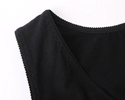 Women's Cotton V Neck Tank Top for Maternity and Nursing - color: Grey+ Black, size: Medium