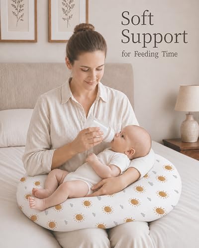 Nursing Pillow Covers 2 Pack, Stretchy Breastfeeding Pillow Covers for Baby - color: Sunny Morning