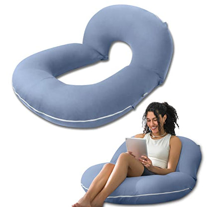 INSEN Reading Pillow, Back Pillow for Sitting in Bed and Couch - color: Hazy Blue, size: 45in