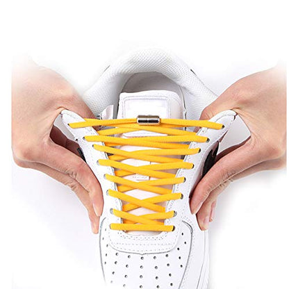 Elastic Shoe Laces for Kids and Adults Sneakers,Elastic No Tie Shoelaces - color: Neon Red