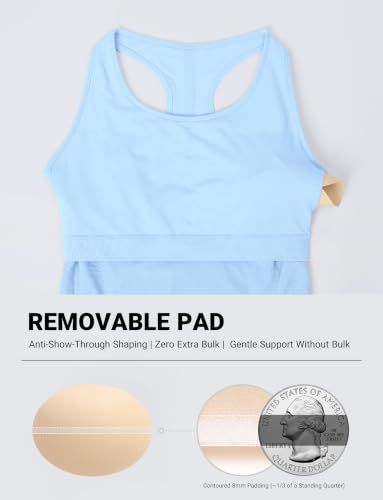 Women's Seamless Side-Ruched Racerback Tank Top - color: Light Blue, size: Small