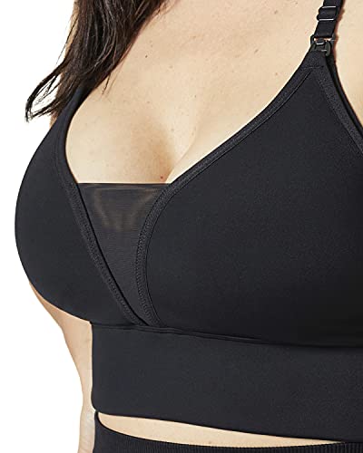 BLANQI Adjustable Racerback Nursing Bras for Women - Seamless Breastfeeding Bra with Removable Cups - color: Black, size: Medium