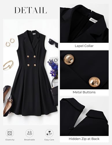 GRACE KARIN Women's 2026 Summer Business Casual Dress - color: Black, size: Small