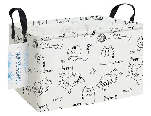 Rectangular Collapsible Cat Storage Basket Nursery Toy Organizer - color: Rec Cat