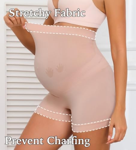 Maternity Shapewear Underwear for Under Dress Seamless Pregnancy Shorts Over Bump Belly Support Panties - size: X-Large