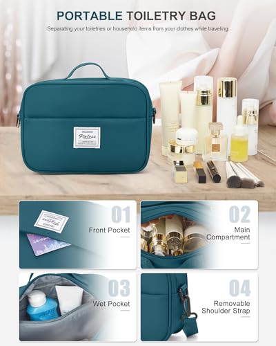 Weekender Bags for Women, Carry On Travel Duffle Bag with Shoe Compartment - color: A- Peacock Blue