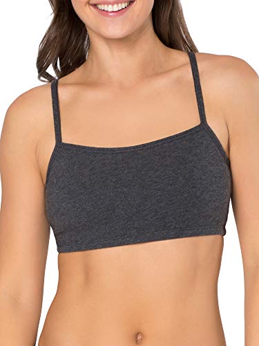 Fruit of The Loom Women's 9-Pack Spaghetti Strap Cotton Sports Bra - color: Black/Heather Grey/Charcoal, size: 32