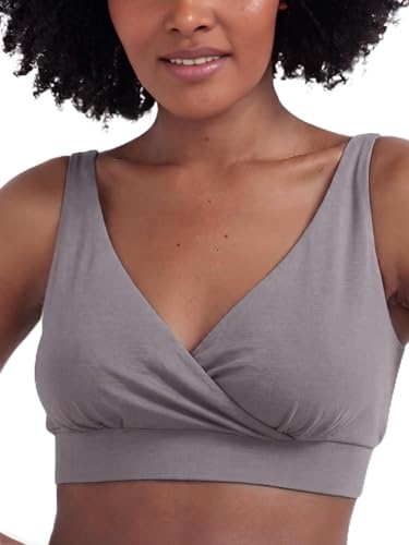 HATCH The Dream Feed Nursing & Sleep Bra - color: Flat Grey, size: Large