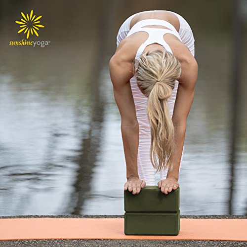 6 Pack 4" Yoga Block, EVA Foam Yoga Brick - color: Olive