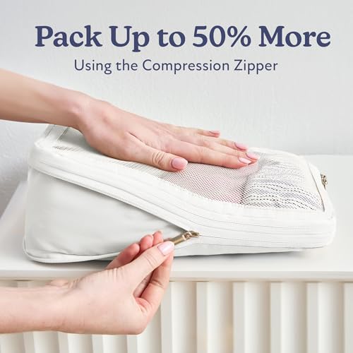 Vandel Space-Saving Compression Packing Cubes for Women 4-Pack Compressible - color: 8. White, size: 4 Pack (Compression)