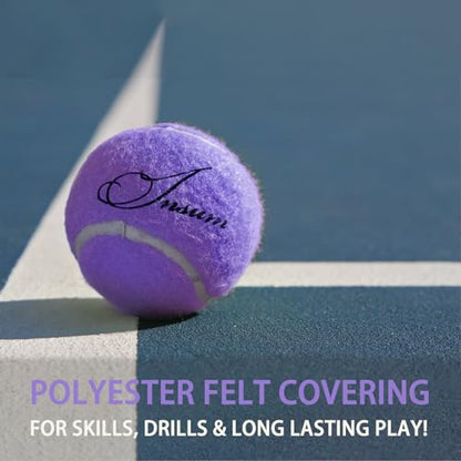 INSUM Bulk Tennis Balls, Extra Duty Practice Balls with Mesh Bag - color: Purple-A, size: 12 Pack