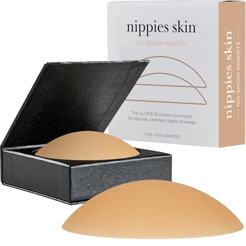 Nippies Non-Adhesive Silicone Nipple Covers, No Show Sports Bra Inserts - color: Caramel, size: Size 1 (Fits A-C Cups)