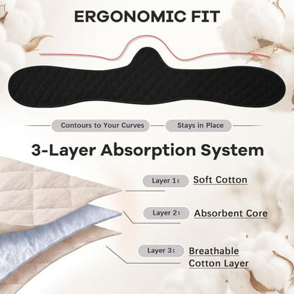 Boyiee 9 Pcs Bra Liners for Sweat - color: White, Beige, Black, size: XX-Large