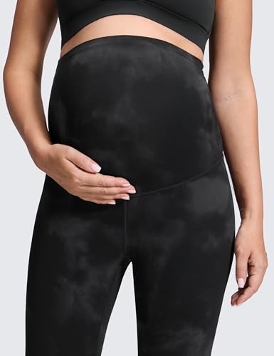 CRZ YOGA Maternity Leggings 28 - color: Black Tie Dye, size: X-Small