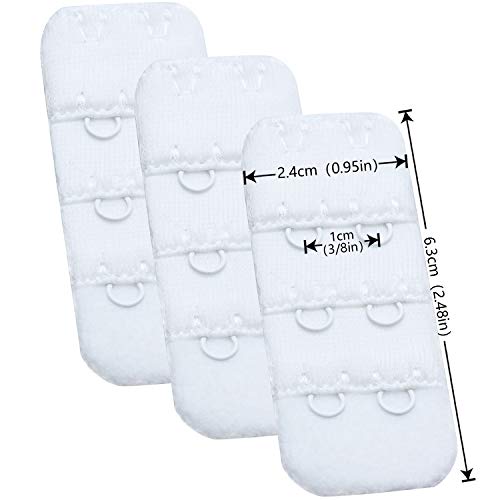 Wingslove Womens Bra Extender Bra Band Breathing room 3pcs-Pack Multi-size - color: White, 2 Hook 3/8 Inch
