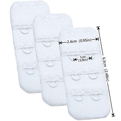 Wingslove Womens Bra Extender Bra Band Breathing room 3pcs-Pack Multi-size - color: White, 2 Hook 3/8 Inch