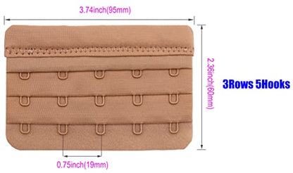 Tamlien Bra Extender 2 Hook/3 Hook/4 Hook/5 Hook, Soft and Comfortable Bra Extension - color: Bra Extender 5 Hooks-skin Color-4