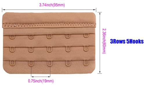 Tamlien Bra Extender 2 Hook/3 Hook/4 Hook/5 Hook, Soft and Comfortable Bra Extension - color: Bra Extender 5 Hooks-skin Color-4