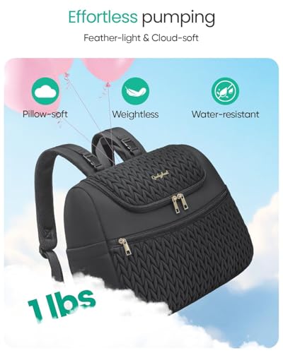 Qualyphant Breast Pump Bag for Spectra S1/S2 & Medela with Insulated Cooler - color: Black