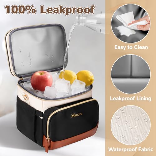 Mancro Expandable Breast Milk Cooler Travel Bag with Ice Pack - color: Beige