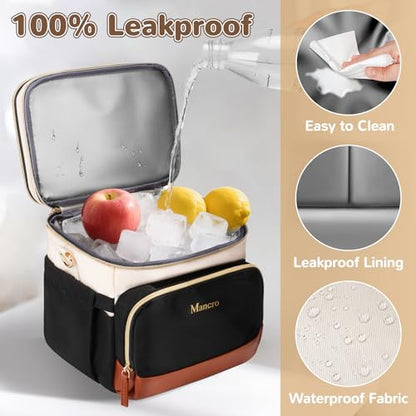 Mancro Expandable Breast Milk Cooler Travel Bag with Ice Pack - color: Beige