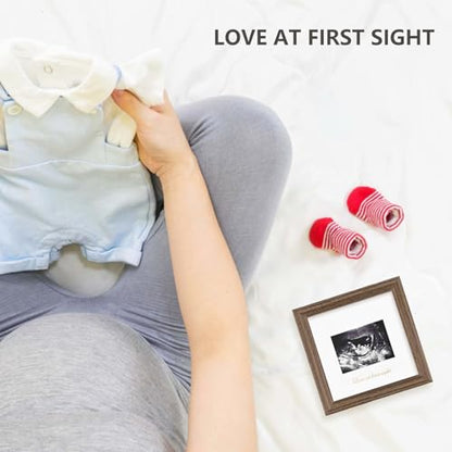 KINLINK Baby Sonogram Picture Frame, Ultrasound Picture Frame Rustic Brown - color: Rustic Brown, size: 6x6