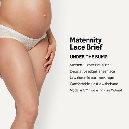 Amazon Essentials Women's Maternity Under Bump All over Stretch Lace Brief, Pack of 6 - color: White / Rose / Washed Bronze, size: X-Small