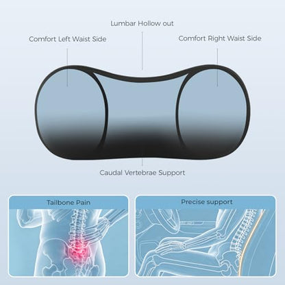 BABUR Lumbar Support Pillow for Car, Coccyx Pain Relief Cushion - color: Black