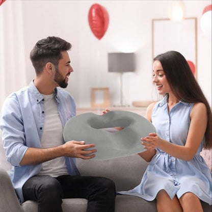 BlissTrends Donut Pillow Seat Cushion, Memory Foam Lifting Cushions - color: Light Grey, size: X-Large