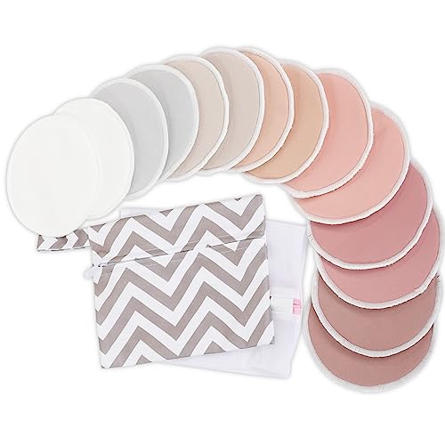 14-Pack Reusable Nursing Pads for Breastfeeding (Lovelle, M 3.9") - color: Lovelle, size: Medium 3.9"