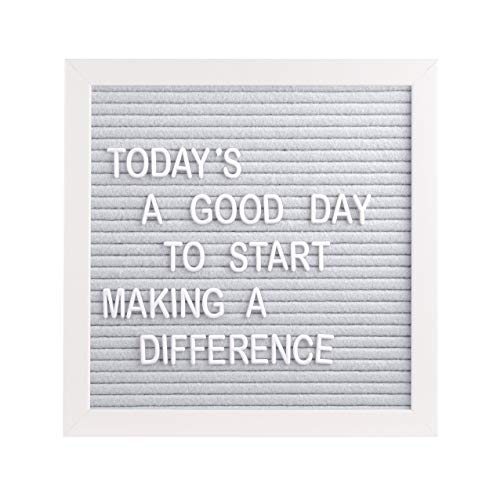 Pearhead Classic Wooden Letterboard, Photo Prop Message Board - color: Gray & White