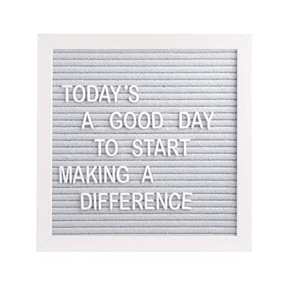 Pearhead Classic Wooden Letterboard, Photo Prop Message Board - color: Gray & White
