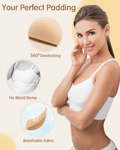 Bra Pads Inserts 4 Pairs Breast Enhancer Padding for Push Up - color: Beige, size: B