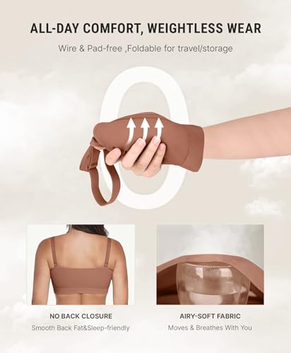 FeelinGirl Bras for Women Comfy Seamless Wireless Bralettes - color: Light Brown, size: Small