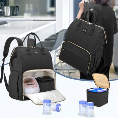 CURMIO Breast Pump Backpack Compatible for Spectra S1, S2, Medela, Black - color: Black