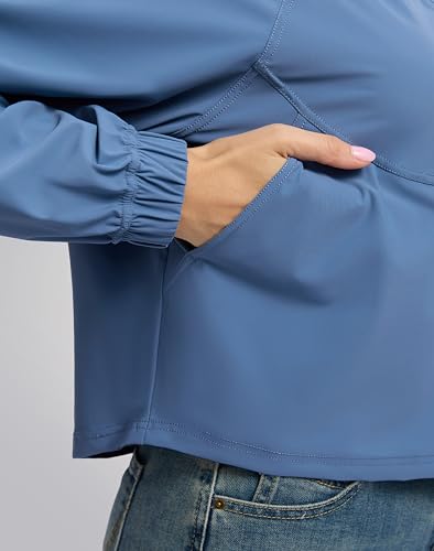 Soothfeel Women's Athletic Lightweight Jacket UPF 50+ Sun Protection Shirts - color: Blue, size: Medium