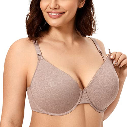 CALVENA Women's Lightly Padded Nursing Bra - color: Cameo Heather, size: 36B