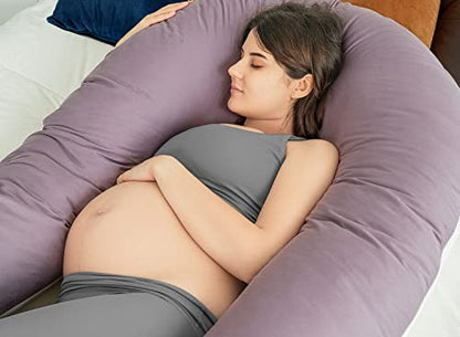 QUEEN ROSE Extra Long Pregnancy Body Pillow for Sleeping, Maternity Support - color: Purple