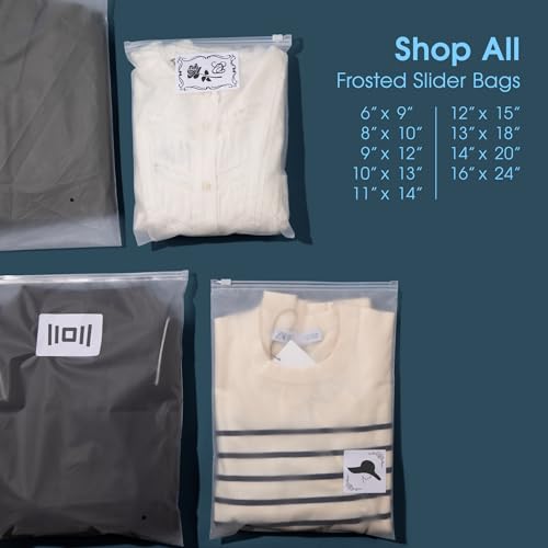 12” X 15” (250 Count) 3 Mil Frosted Reclosable Zip Plastic Bags - size: 12" X 15"